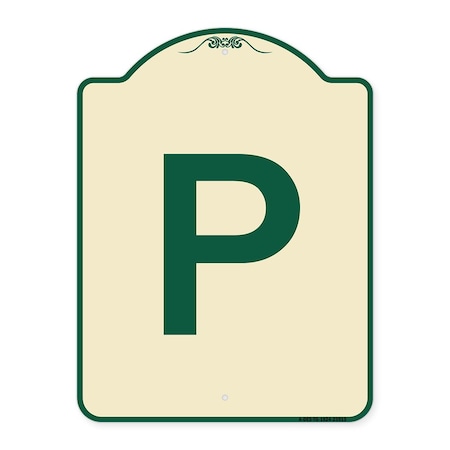 P Symbol Parking Sign Heavy-Gauge Aluminum Architectural Sign